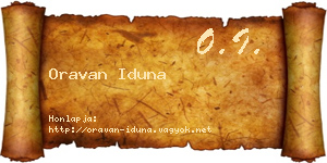Oravan Iduna névjegykártya